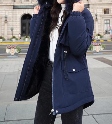 фото 11 Стёганый пуховик с большим меховым воротником