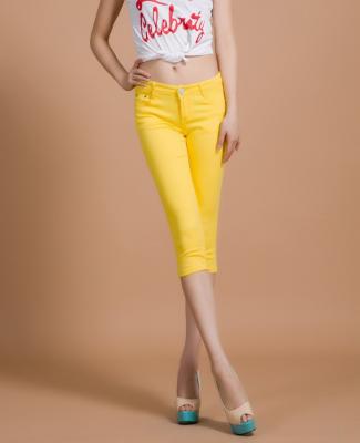 купить Укороченные брюки джинсовые цветные