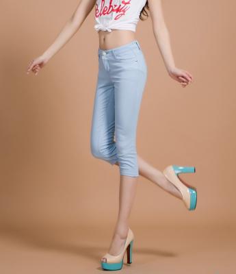 фото 6 Укороченные брюки джинсовые цветные